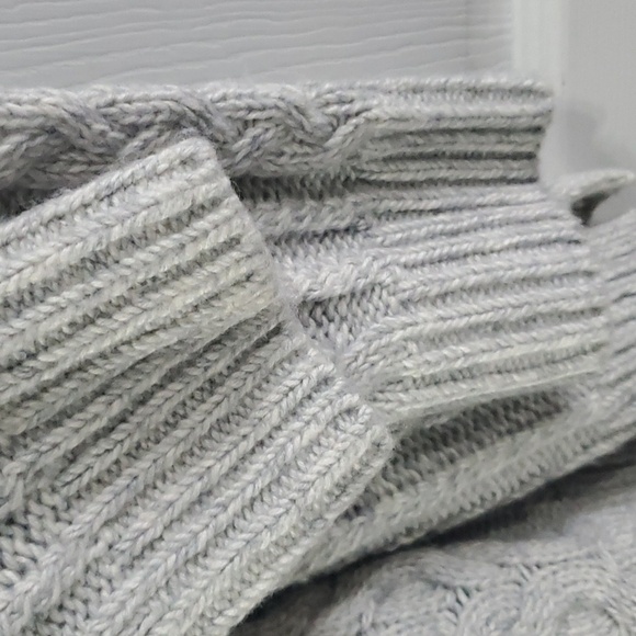 Loft Womens Sweater Gray Cable Knit Cowl Neck Large - Picture 9 of 9